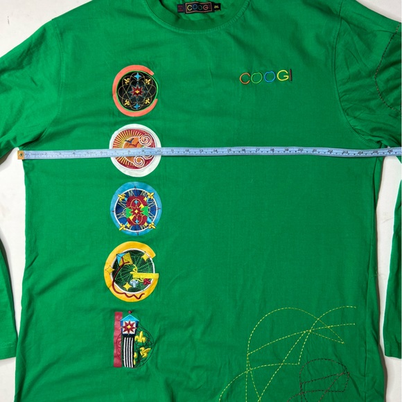 Vintage Coogi Green Embroidered Long Sleeve T-Shirt 2XL | L/S Tee Shirt XXL - Picture 12 of 13